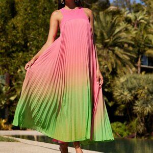 NWT Trina Turk Jalina 2 Sleeveless Pleated A-Line Midi Dress - Size 16